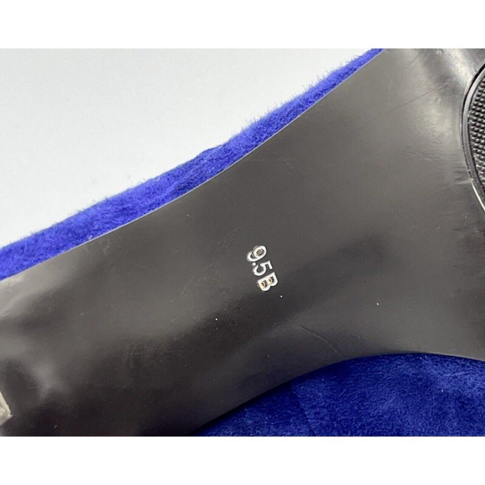 Lauren Ralph Lauren Blue Suede Patent Leather Cap Toe High Heels Size 9.5 B - Picture 9 of 10